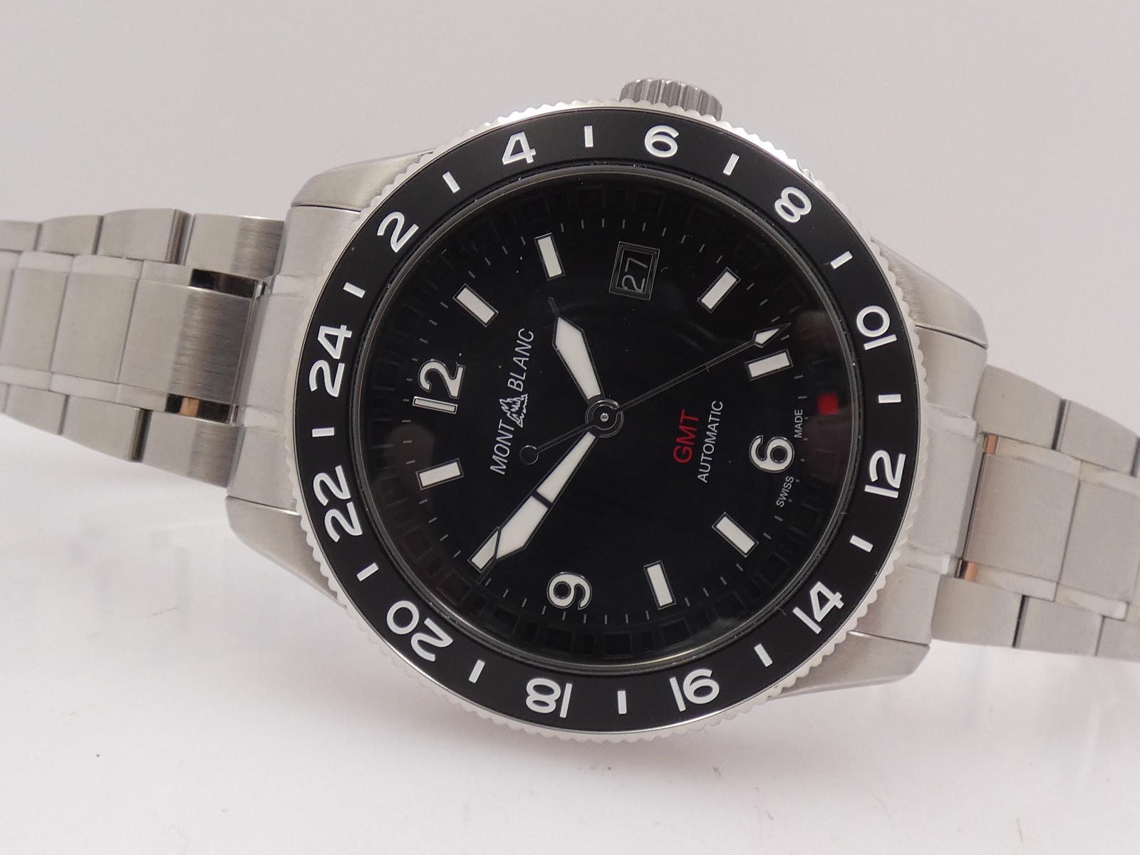 MONTBLANC 1858 GMT BLACK 129615 NEW BOX PAPERS&STICKERS MAR 2026 AUTOMATIC WATCH