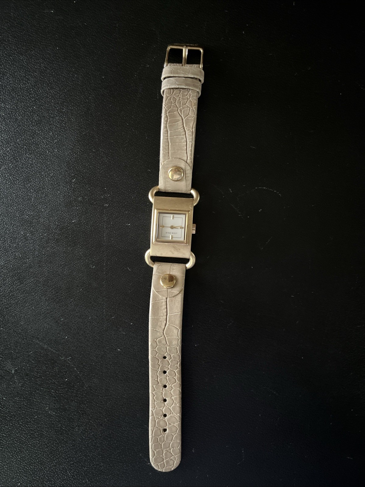 Nine West Women’s Gold-Tone And Tan Leather Strap Adjustable Wristwatch NW/1046