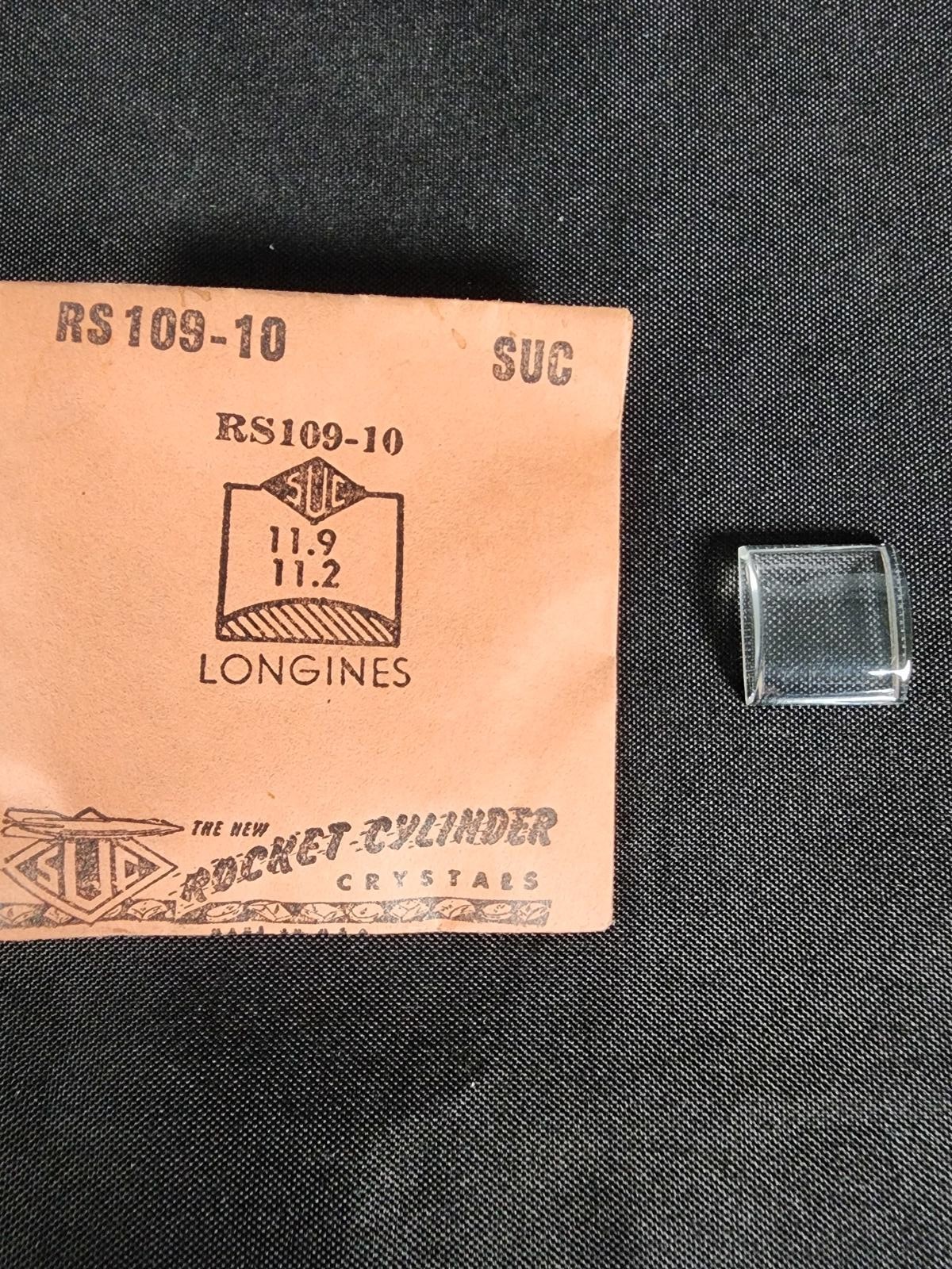 Longines 11.9 x 11.2 SUC Watch Crystal Vintage Rocket Cylinder Replacement