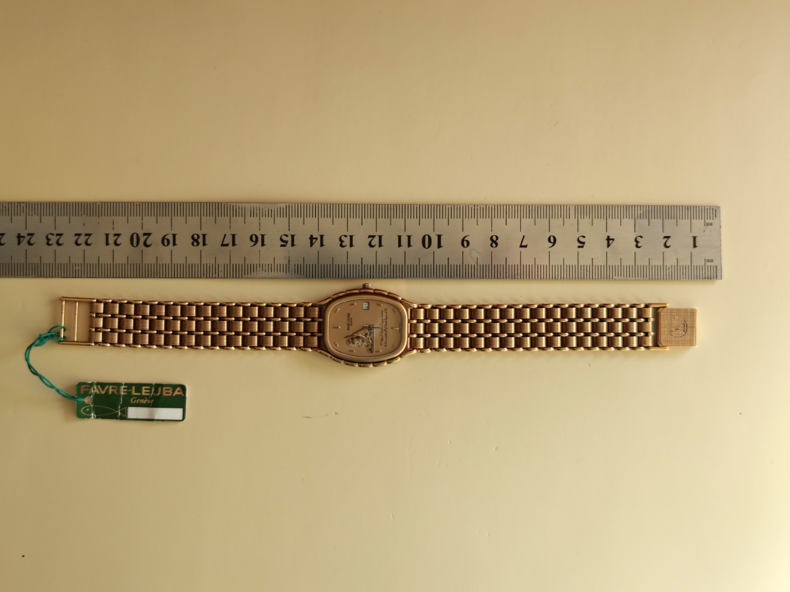 Mint FAVRE-LEUBA President Saddam Hussein Iraq Gold DIAL Box Watch R800