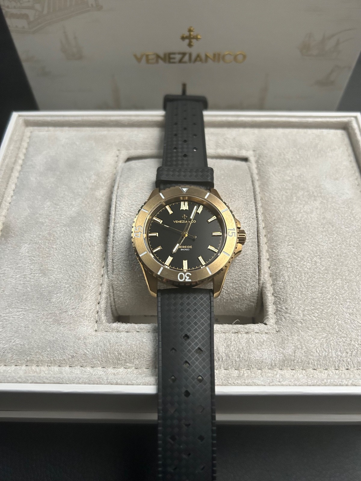 Venezianico Nereide Bronzo 39 3121555 Bronze Automatic Diver 200M Watch