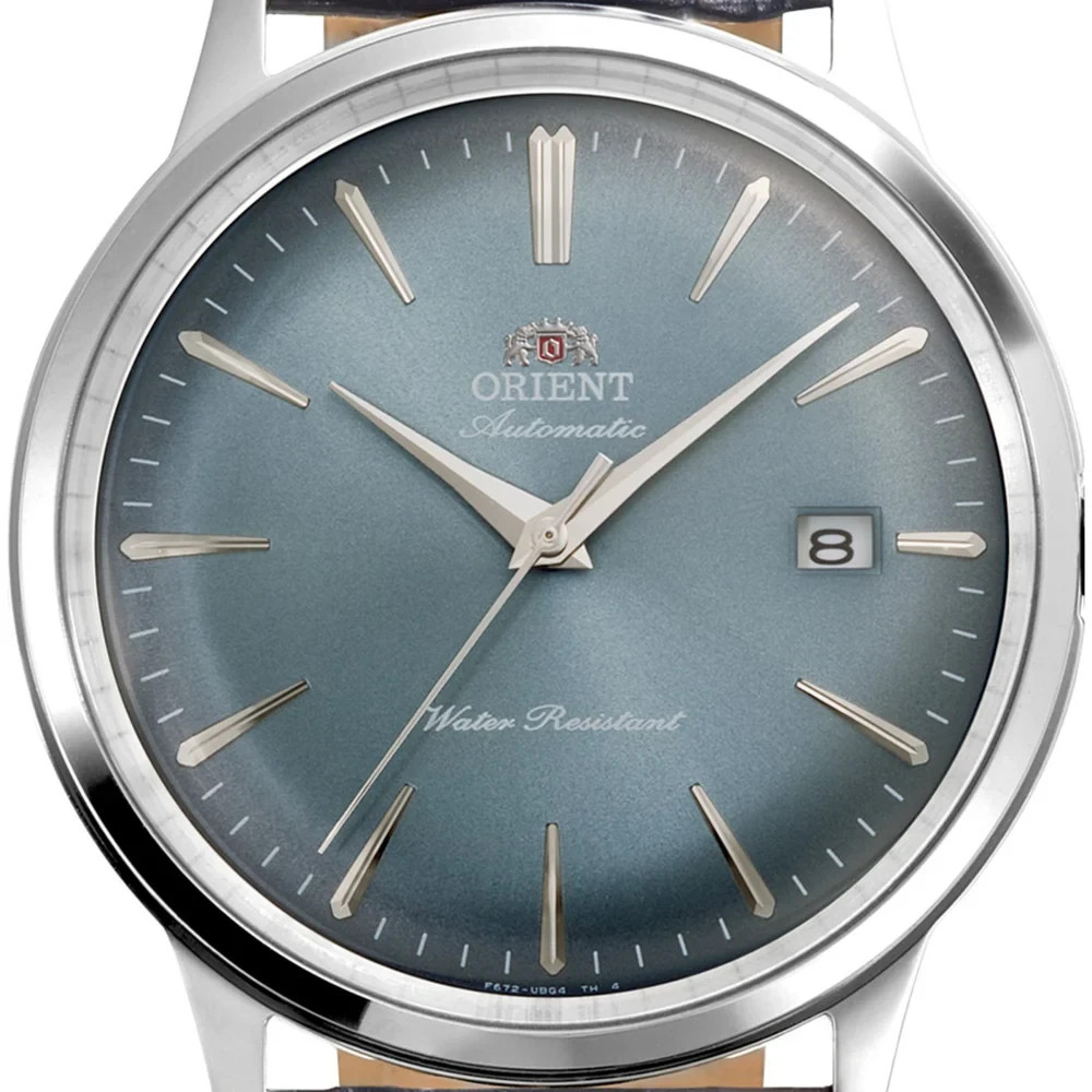 Orient Mens Automatic Watch RA-AC0030L30B Bambino Leather 40.5mm Blue Dial 30M