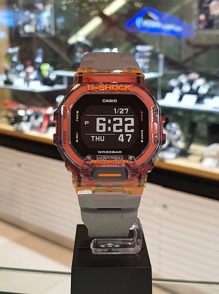 Casio G-Shock GBD-200SM-1A6DR Bluetooth Orange Gray Digital Watch New