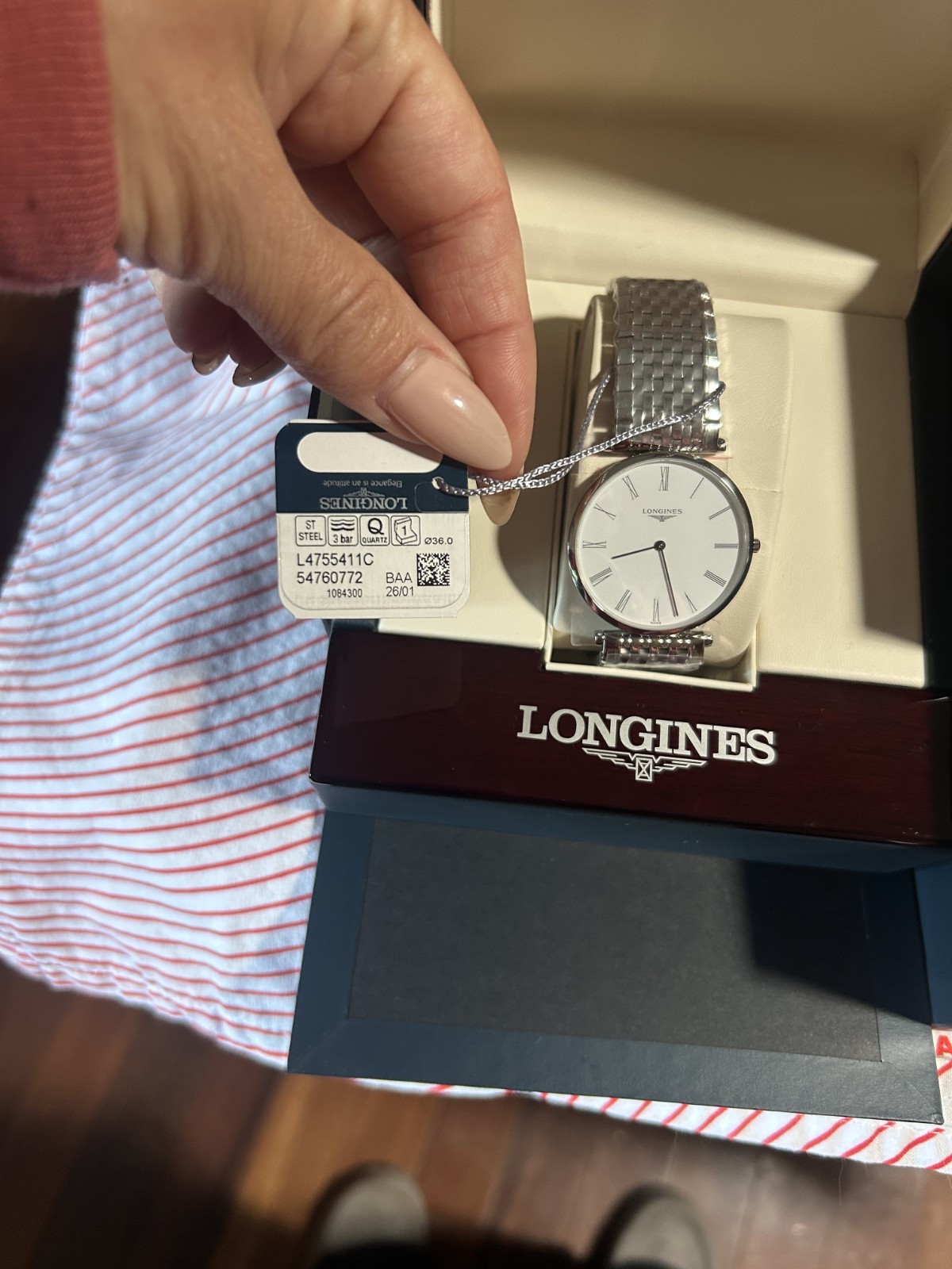 longines watch women, brand new in box, international warranty, ref#L4755411C
