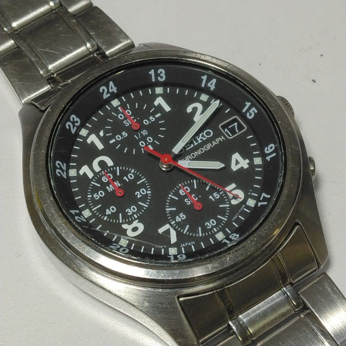 Rare Overseas Import Model SEIKO Sports Chronograph V657 7110 SNDB31P1 1 10 Seco