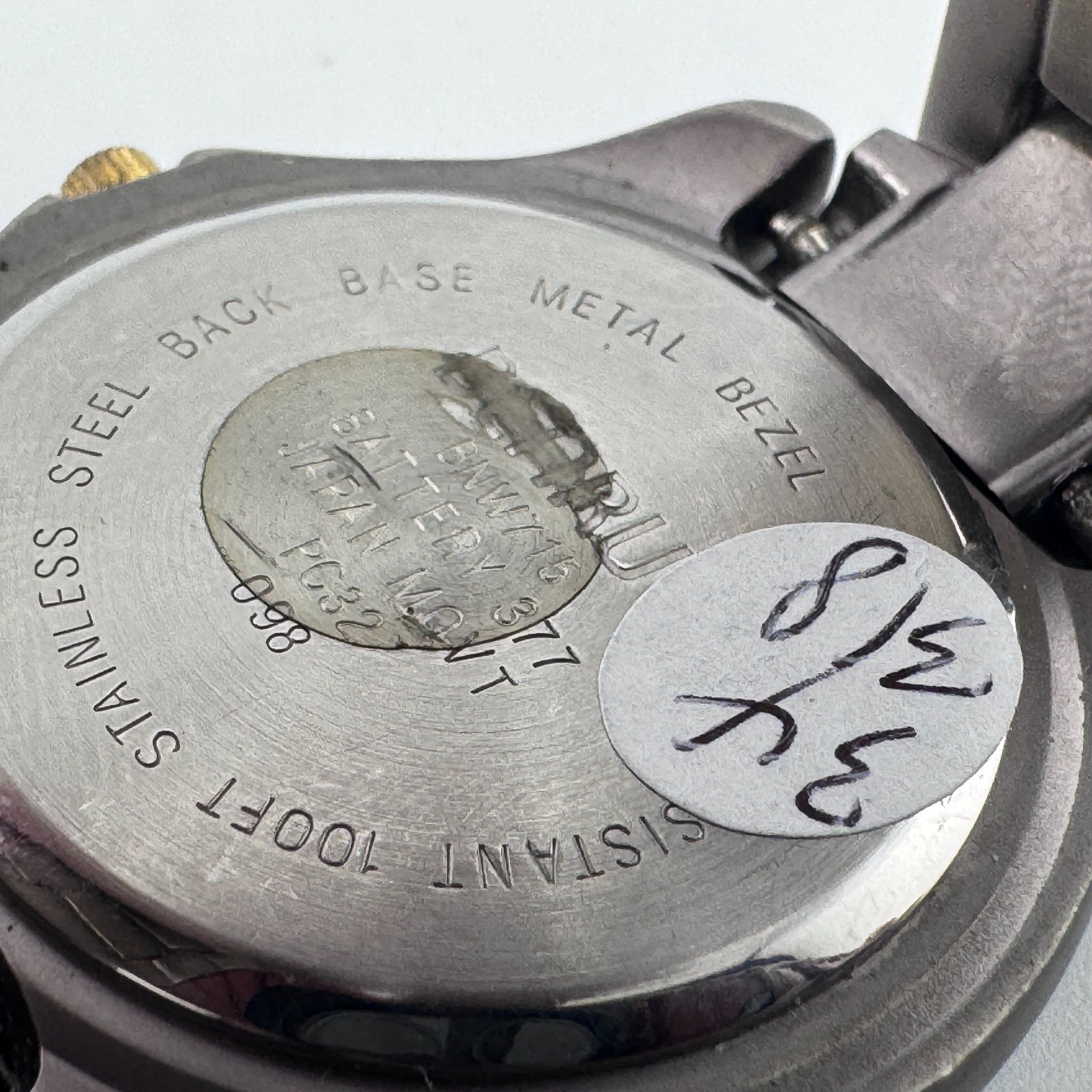 Vintage Benrus Quartz Watch Men 30m Dual Tone Black Fixed Bezel New Battery 8″