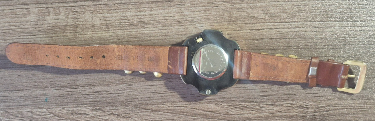 Vintage Python 357 Mag Revolver Cylinder Quartz Watch 41mm Men’s Leather Band