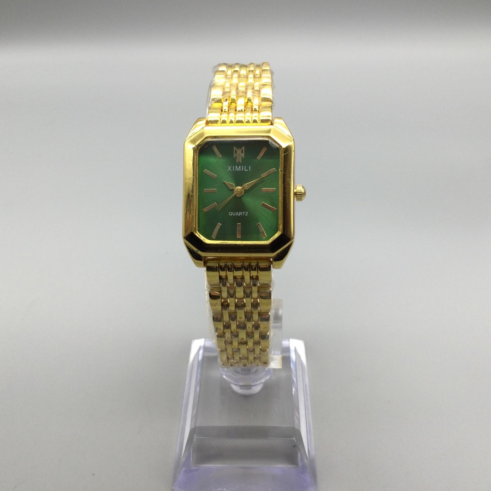 XIMILI Watch Womens 23mm Gold Tone Green Dial Stainless Steel Bracelet 7.25″