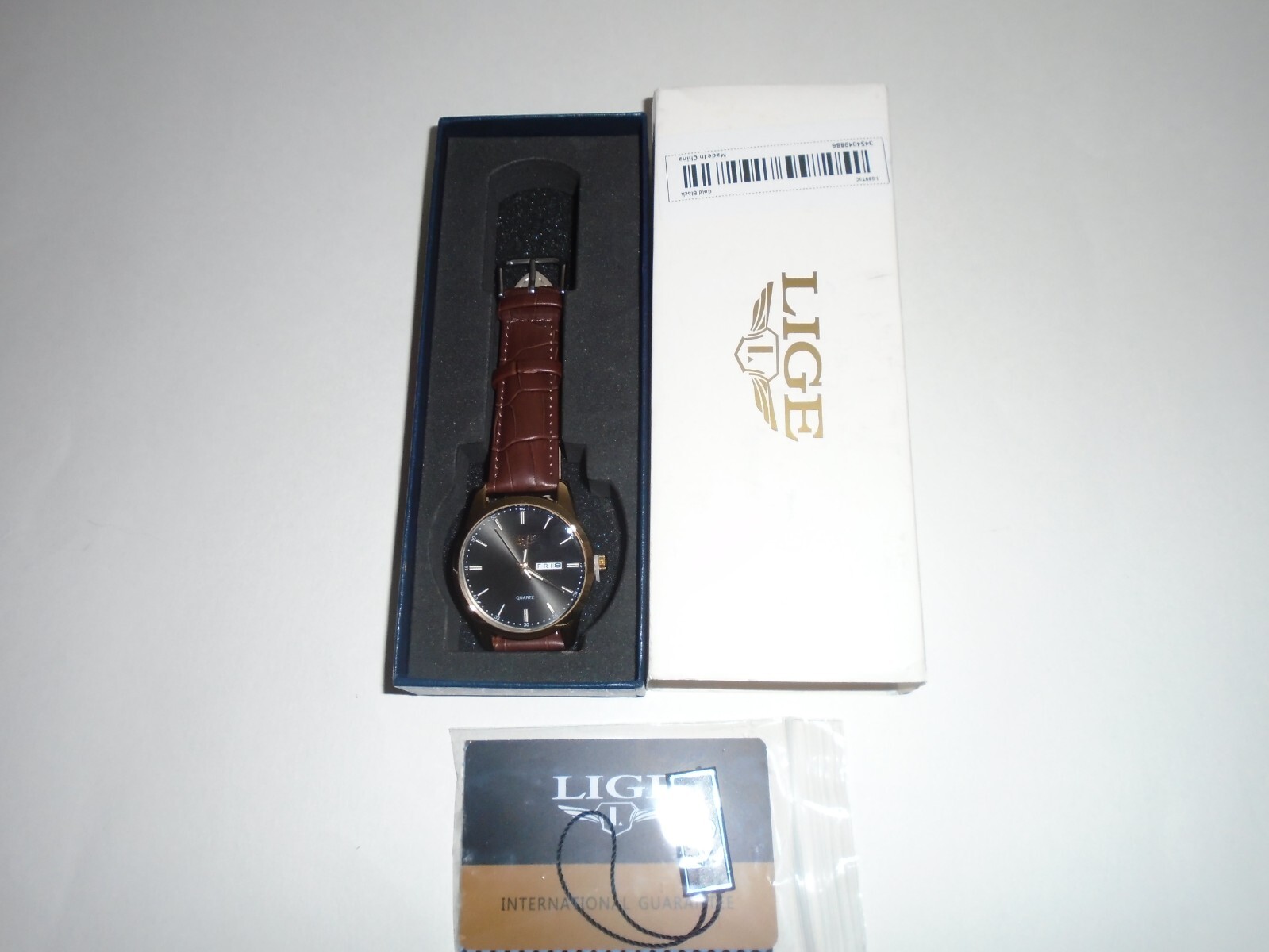 Lige Gold & Black Wristwatch #1853 New In Box