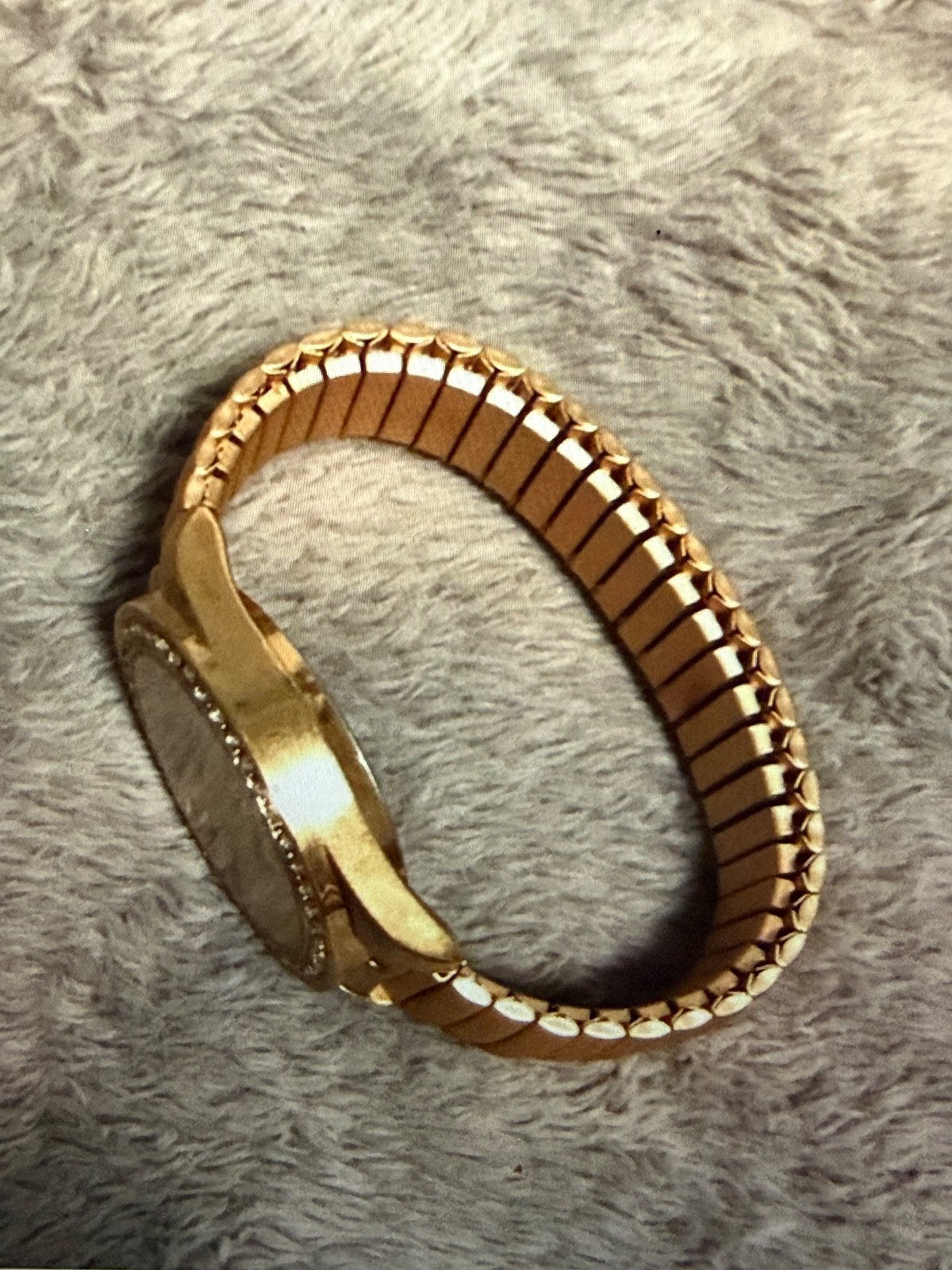 Charming Charlie 1990s Watch Rose Gold Rhinestone Bezel Mesh Strap New Battery