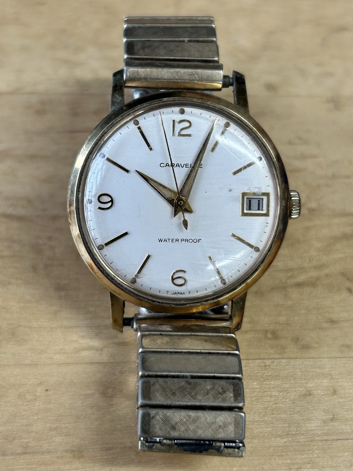 Vintage Caravelle Men’s Watch Water Proof Gold Filled Appears To Run