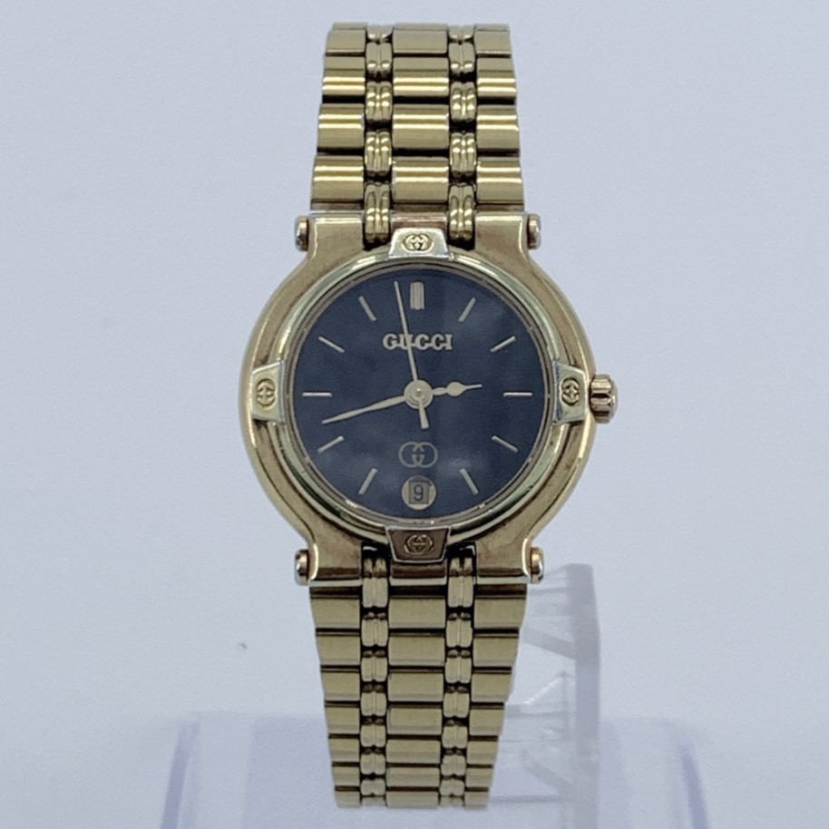 GUCCI 9200L Wristwatch Quartz Gold x Black Dial 3ATM 30M 3Hand Ladies’ Cleaned