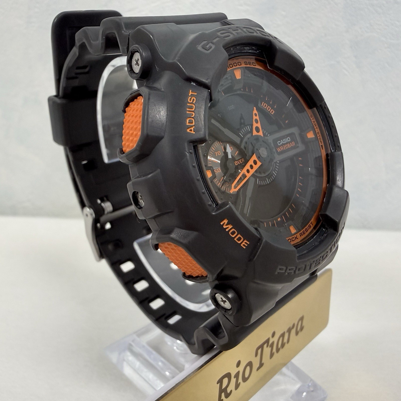 Casio G-Shock GA-110TS-1A4 Gray Orange Cleaned New Battery Near Mint Watch 5146