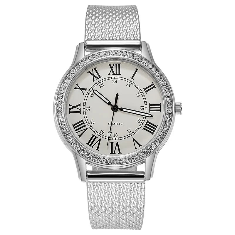 Woman’s Casual Shiny Solid Color Buckle Quartz