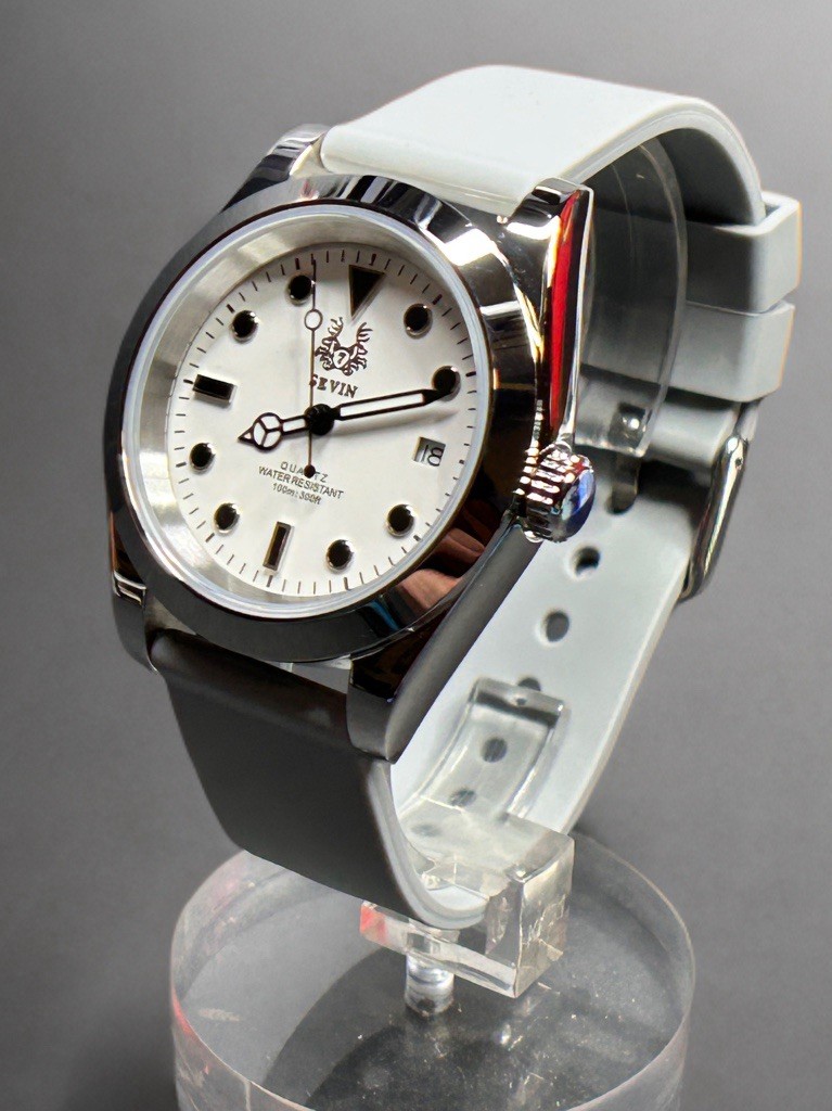 Sevin “Simplicity” Swiss Quartz Underwater Watch W/ Rubber Strap