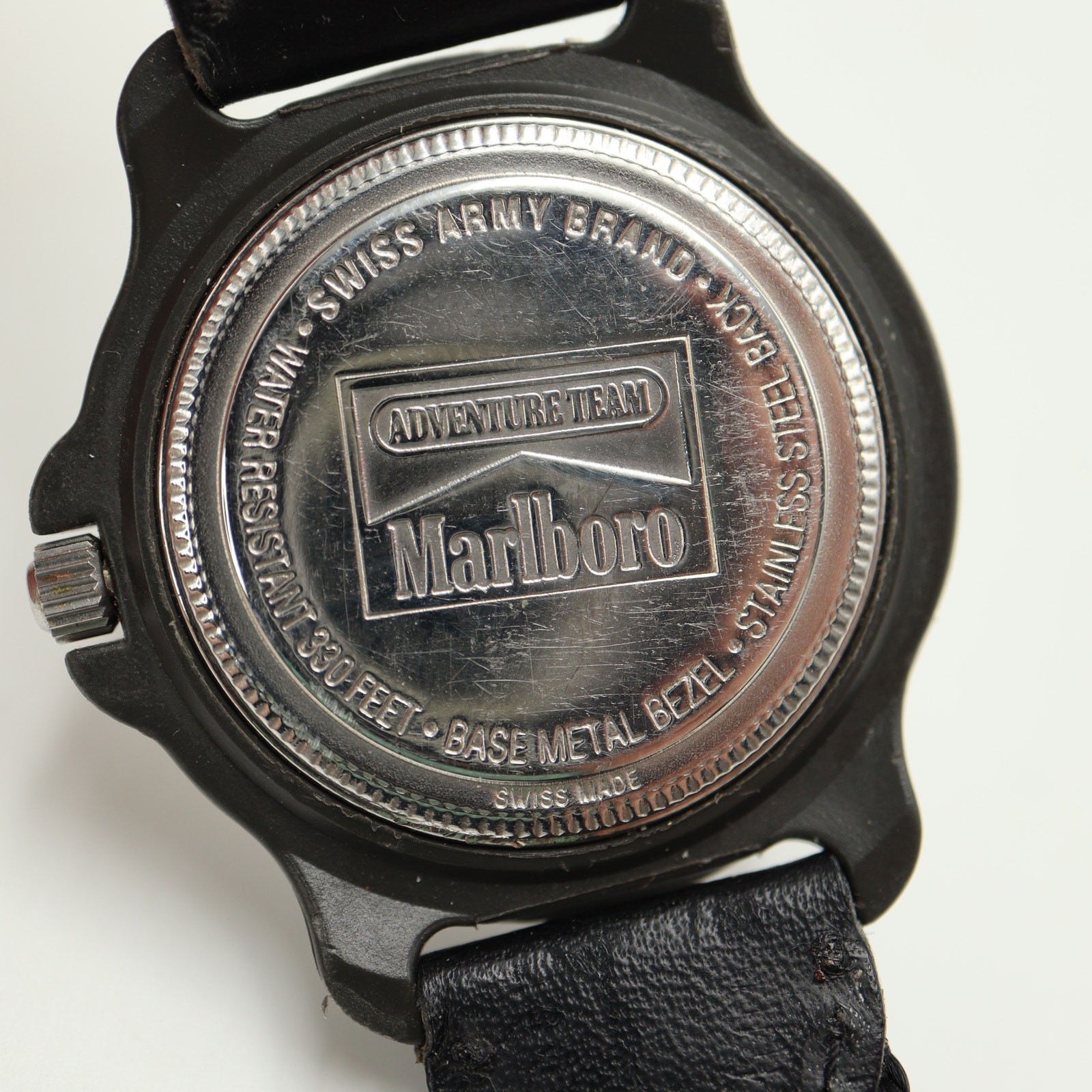 Vintage Swiss Army Marlboro Adventure Team 38mm Watch Date Red Bezel New Battery