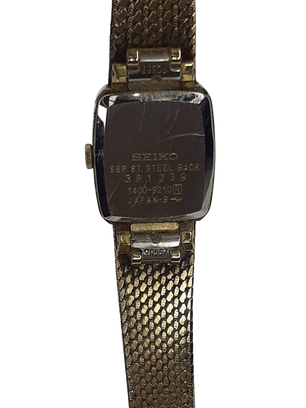 Seiko 1400-6210 Quartz Wristwatch Gold Rectangular Spares/Repairs Preloved