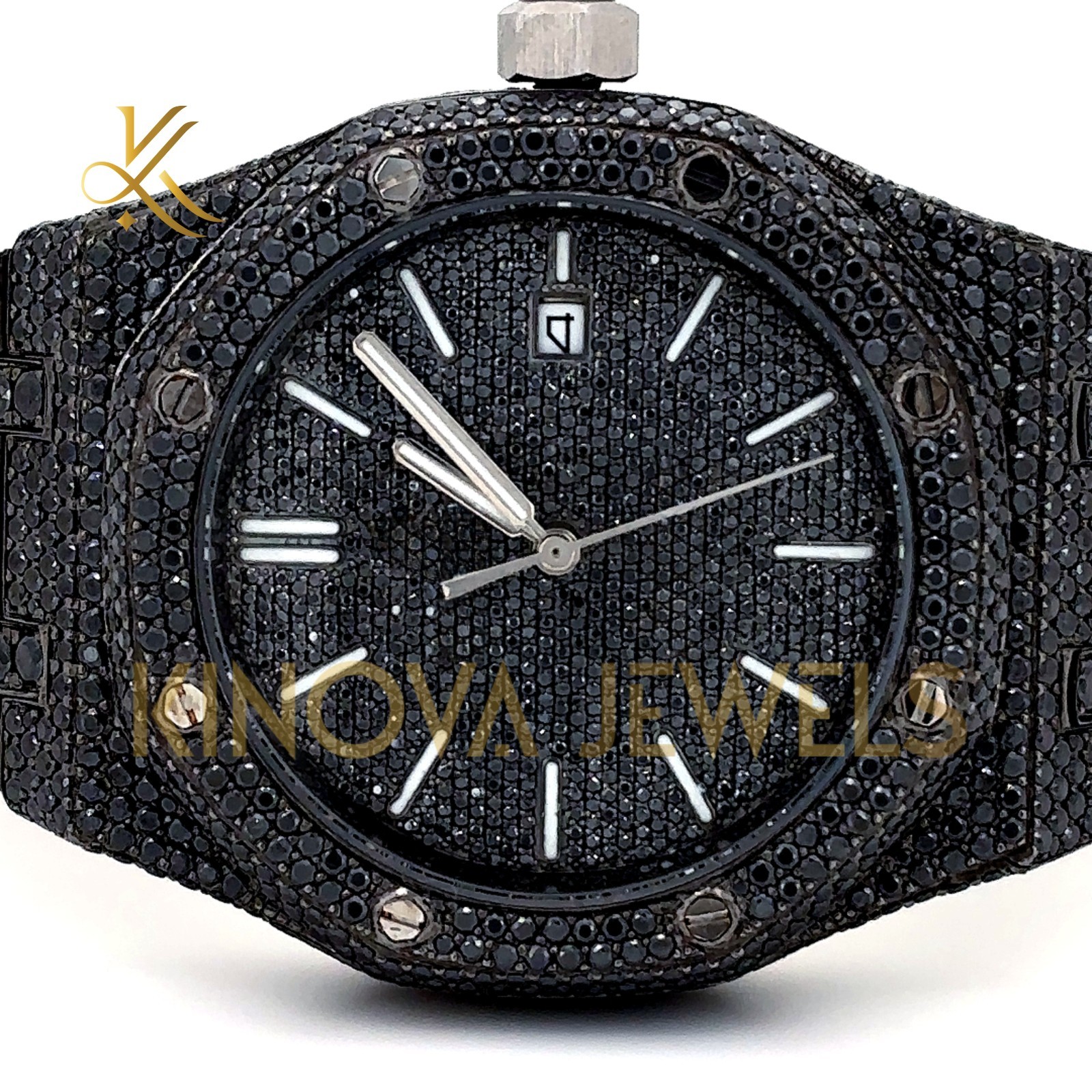 mens moissanite vvs1 iced out watch