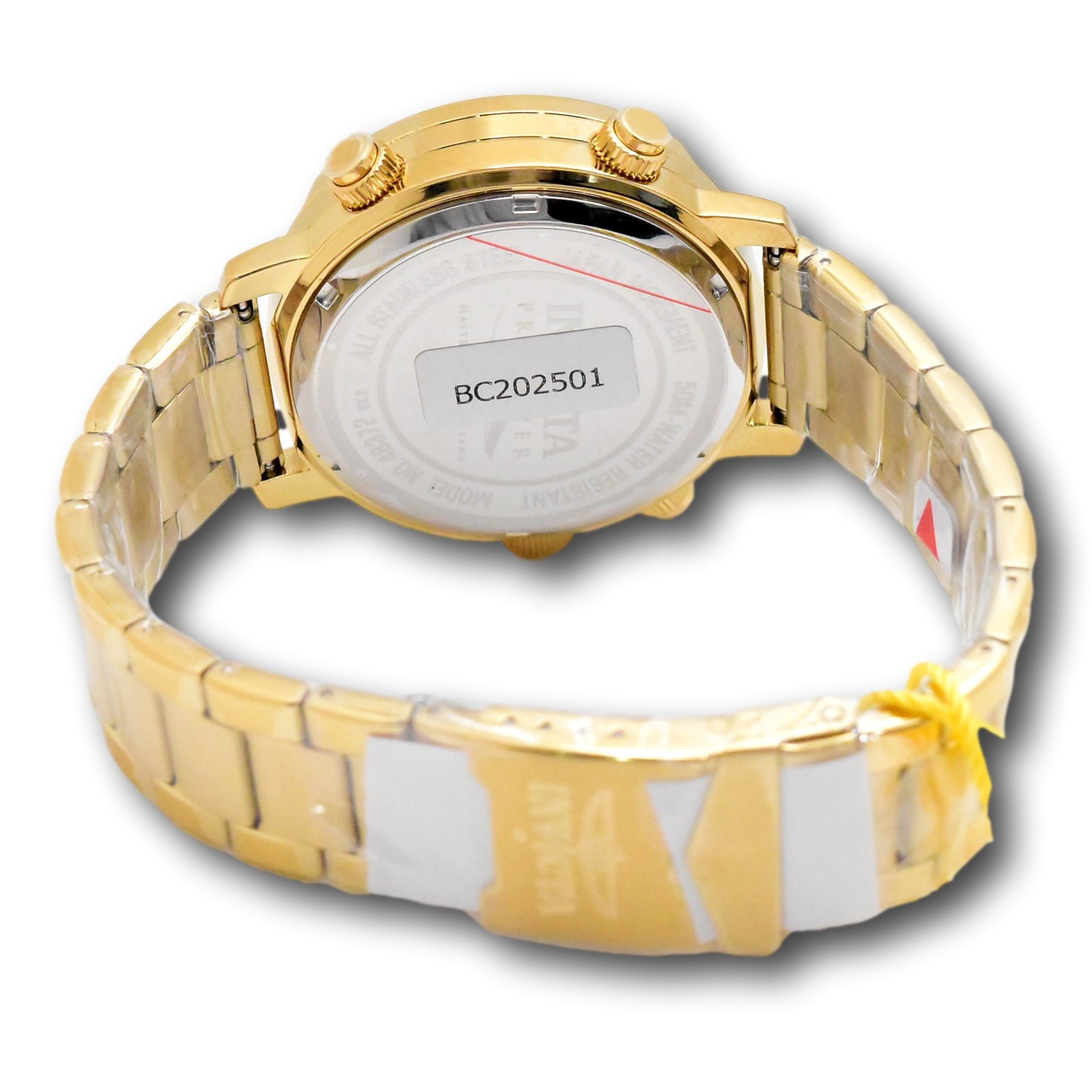 Invicta Pro Diver Men’s 46.5mm Gold Dual Time Digital Ana-Digi Watch 48372