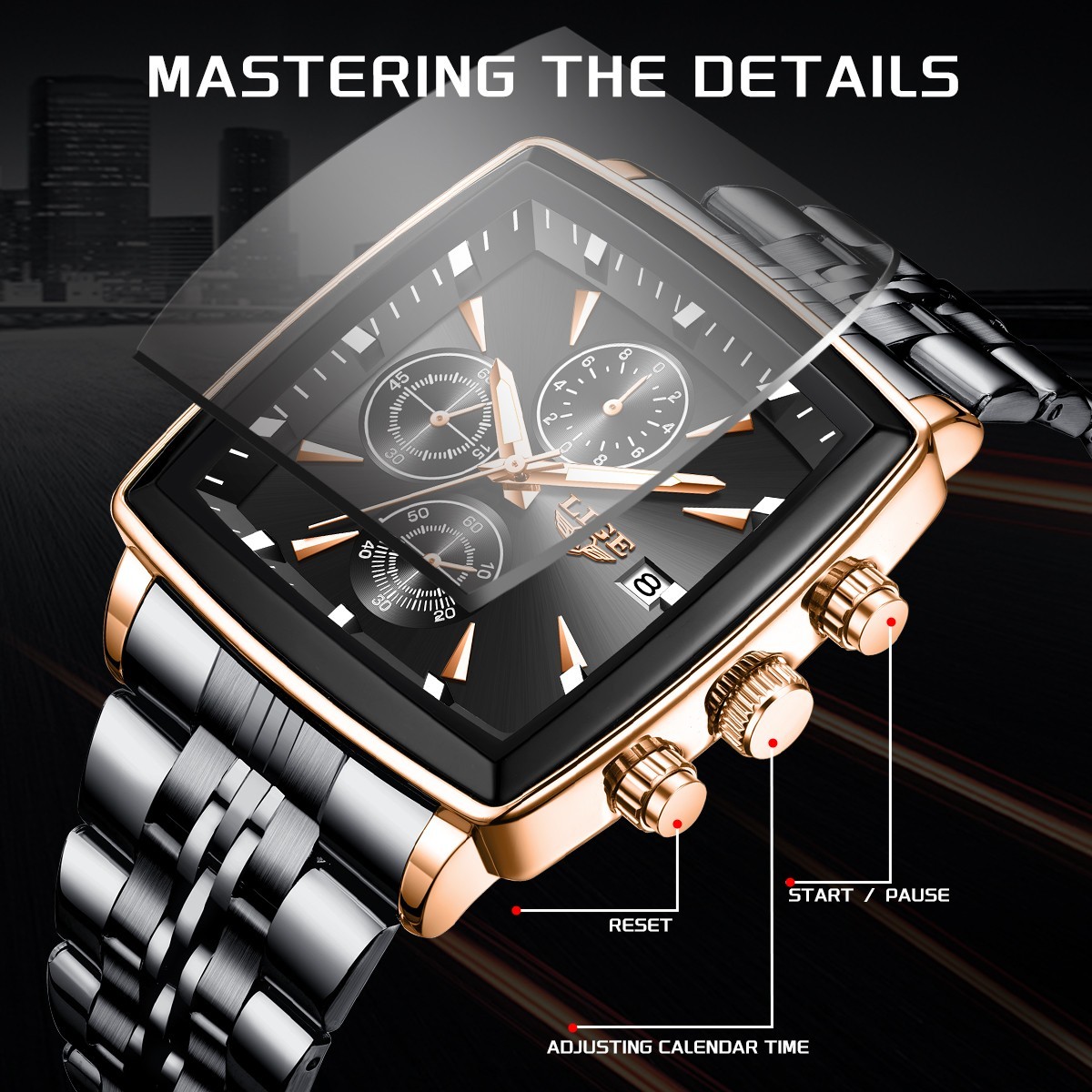 🔥Men Watch Stainless Steel Quartz Date Luminous Business Wristwatch Waterproof