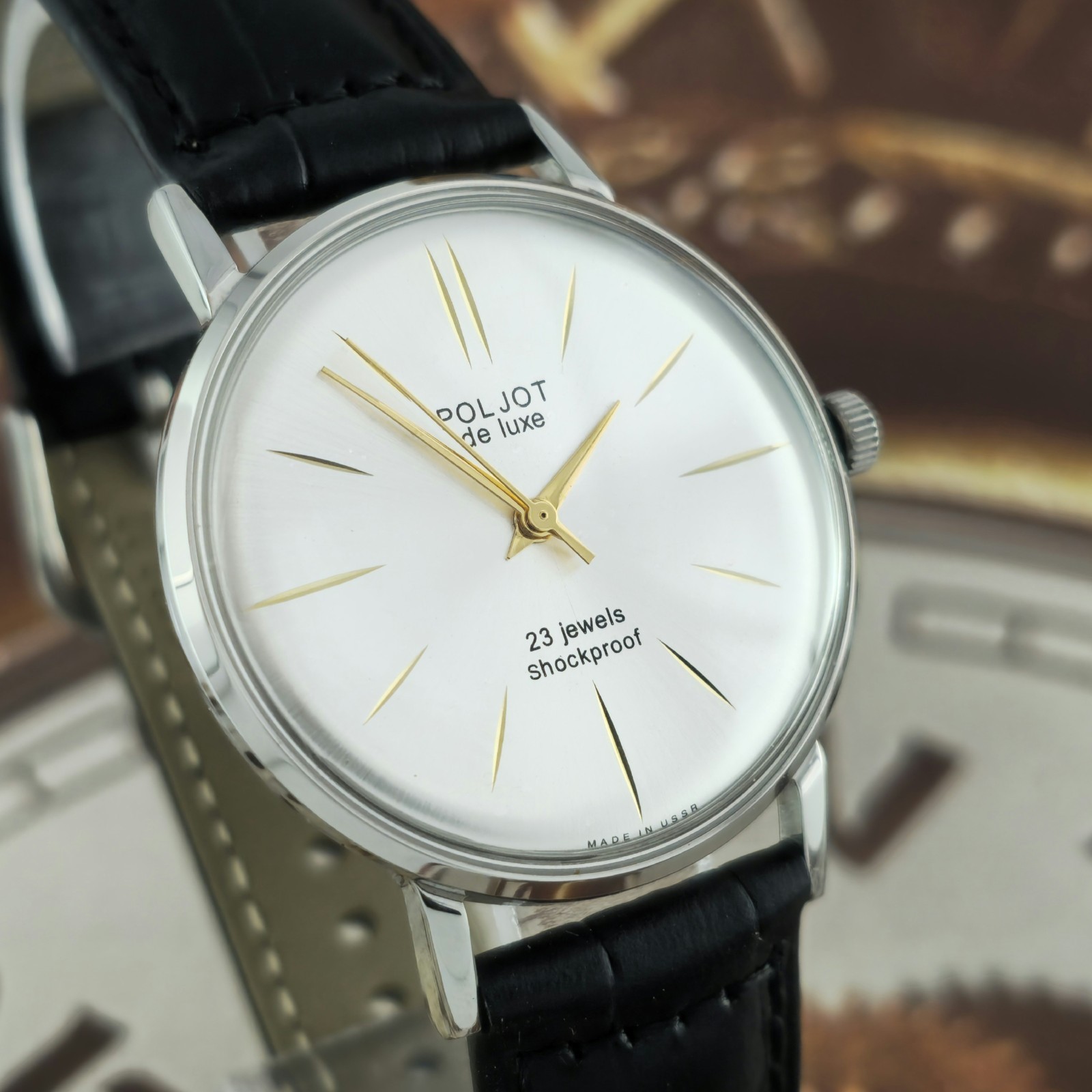 Vintage Watch USSR Poljot De Luxe 23 Jewels ULTRA SLIM Soviet Mechanical Watch