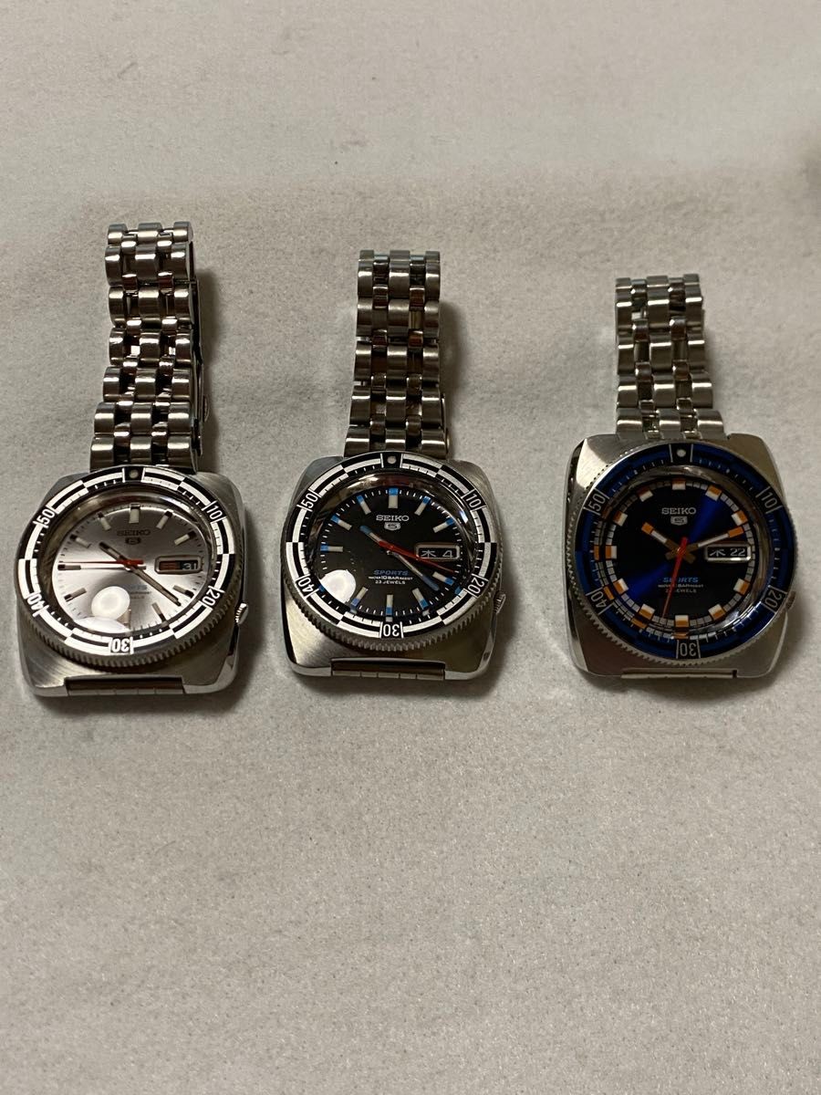 Seiko 5 Sports 7S36-0070 0080 Reissue 3 Watch Set Box Japan