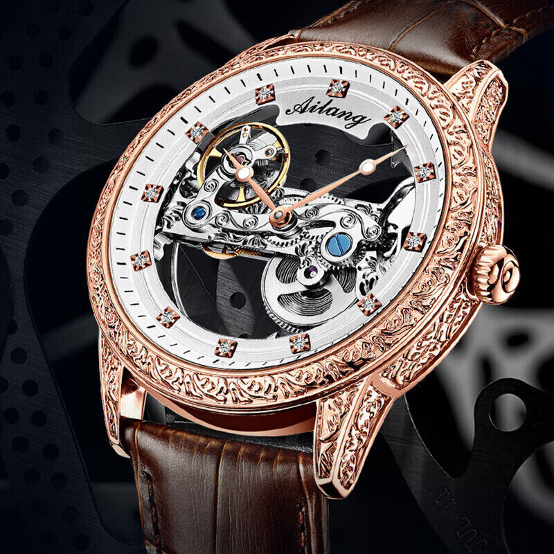 AILANG Brand Men’s Watch Hollow Automatic Mechanical Wristwatches Waterproof New
