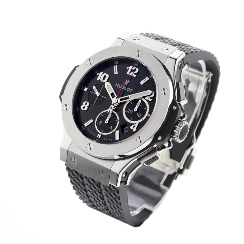HUBLOT Big Bang 44 mm Steel Black Chronograph Watch 301.SX.130.RX Complete