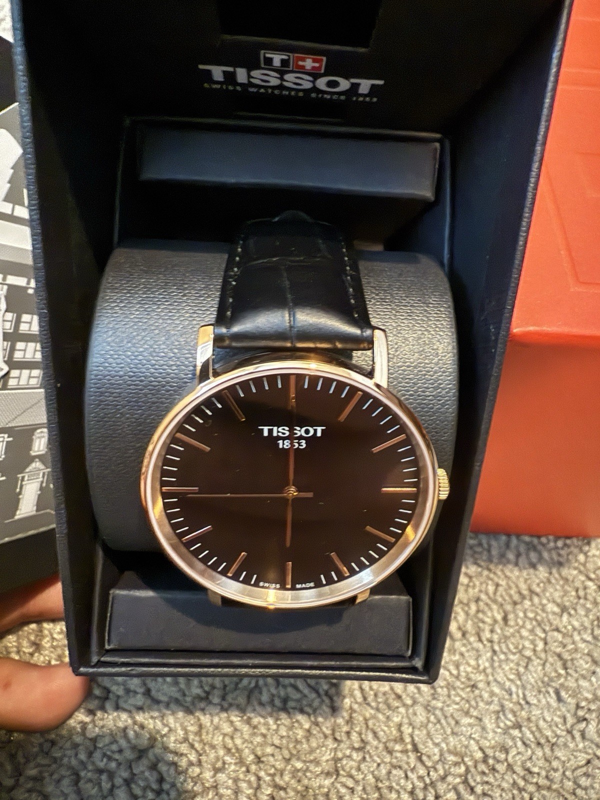 Tissot Everytime Large T109.610.36.051.00 42mm Rose Gold Black NEW Full Set