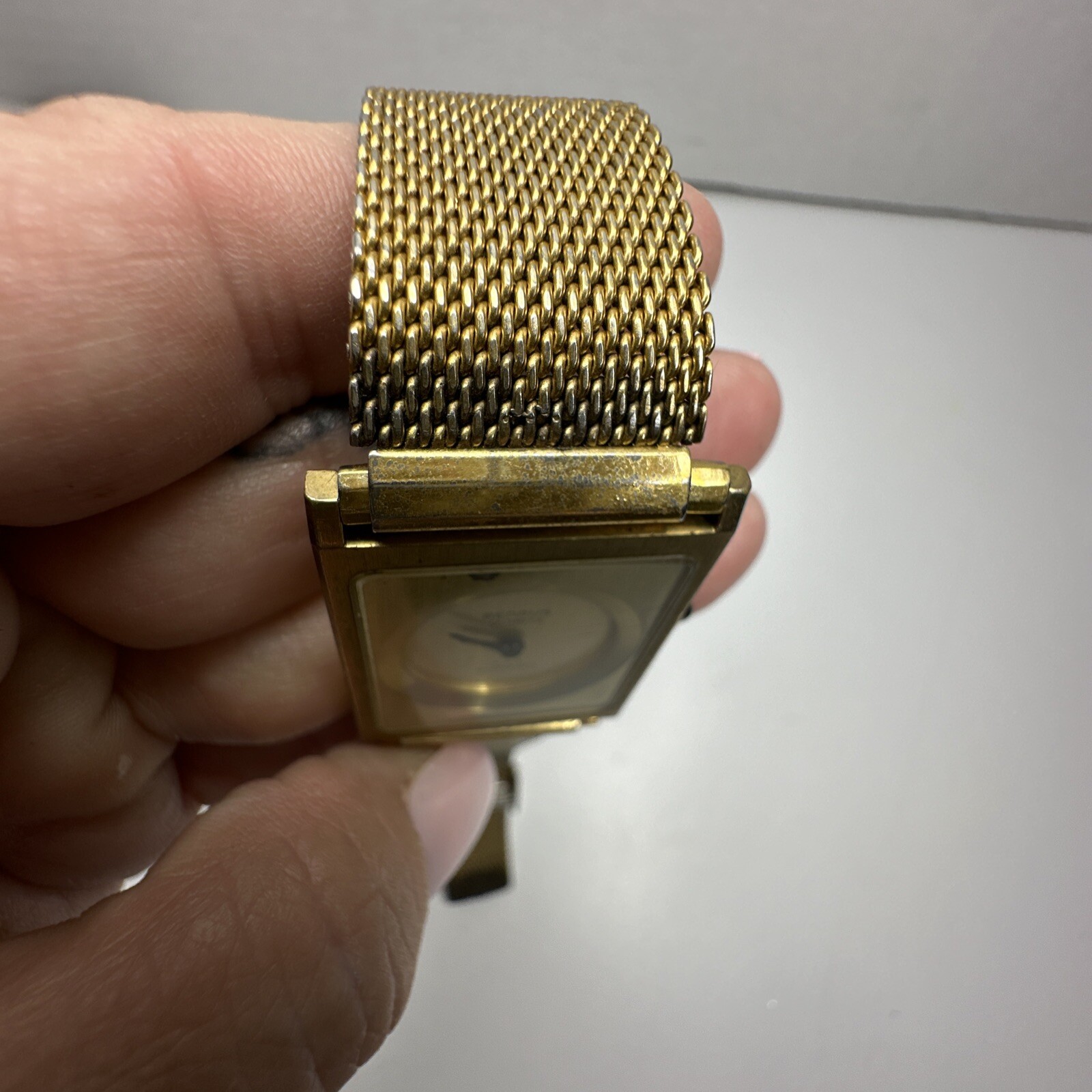 Vintage Benrus UNTESTED Quartz Citation Tank Watch Rectangle Speidel Band