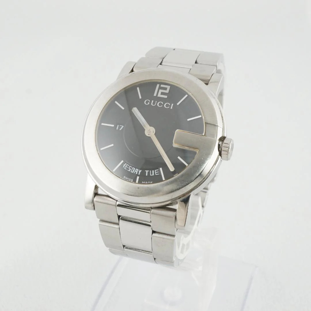 GUCCI 101M Quartz Stainless Steel Grey Mens Watch
