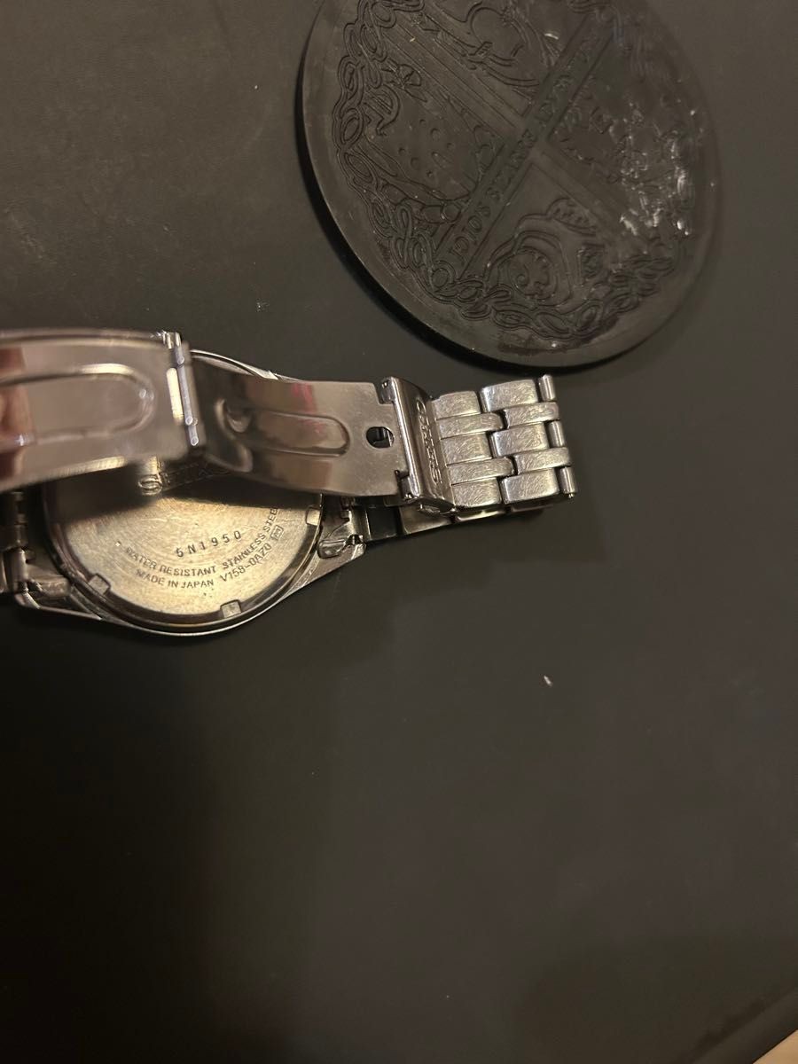 SEIKO Seiko SOLAR solar men s wristwatch day date silver made in Japan