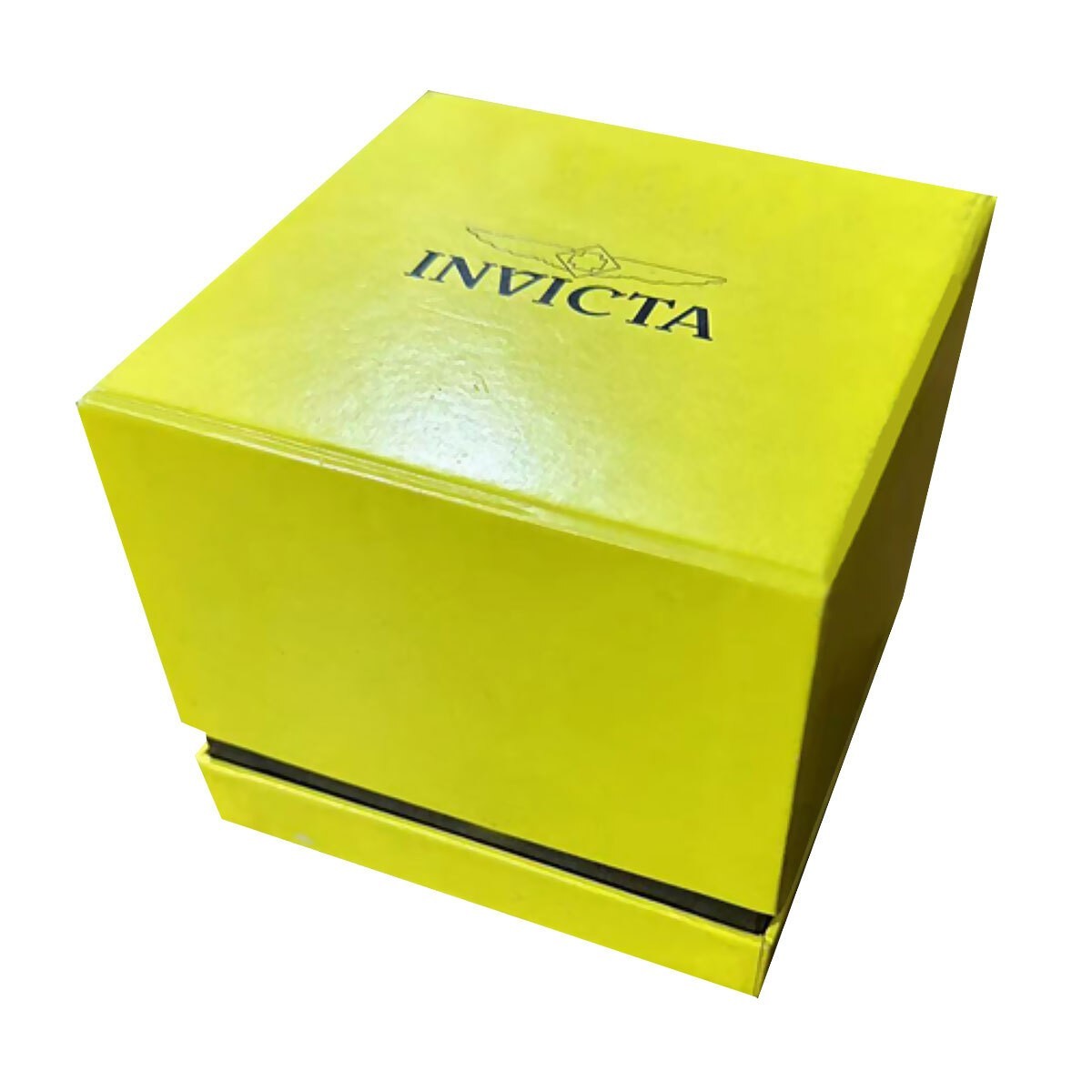 Invicta Men AVIATOR Silver 18 Gold Bezel Black Dial Strap Multi Function Watch