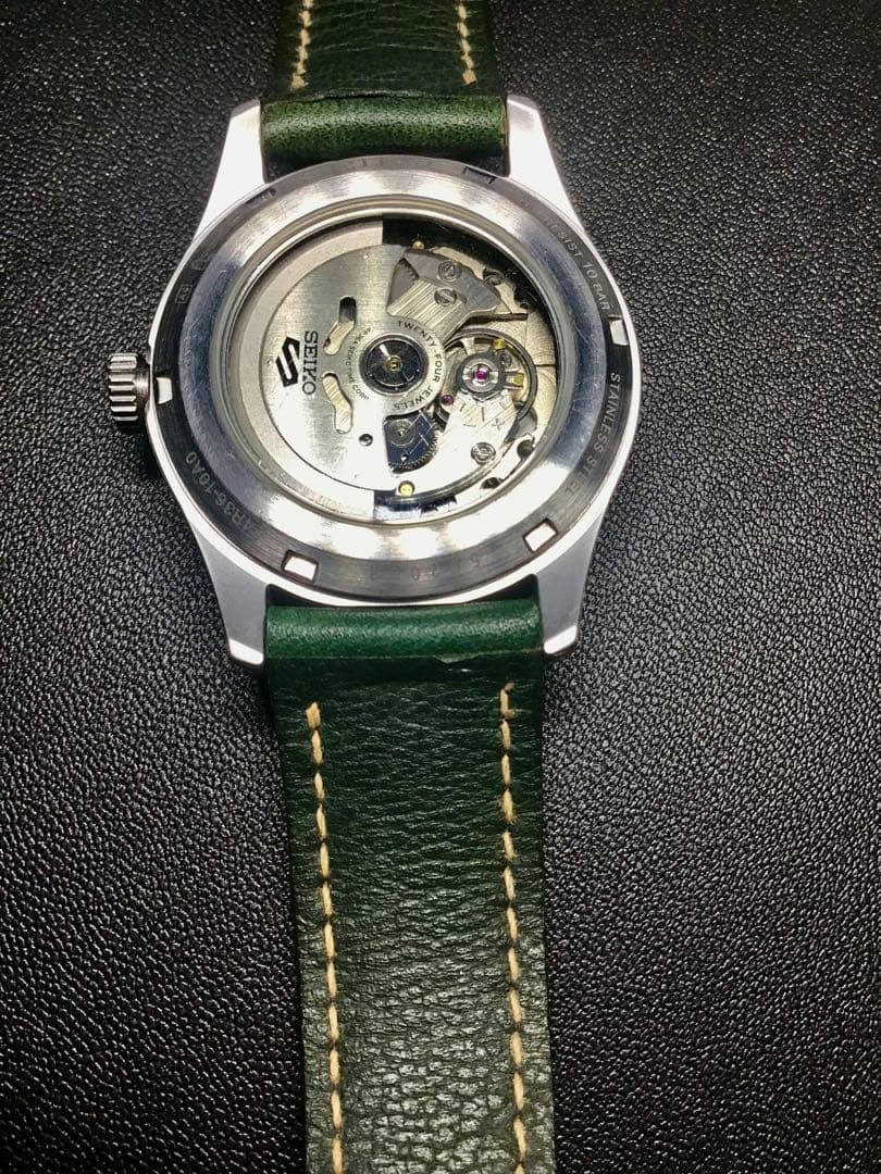 SEIKO 5 Automatic SNK805 Green Dial Leather Strap Model From Japan