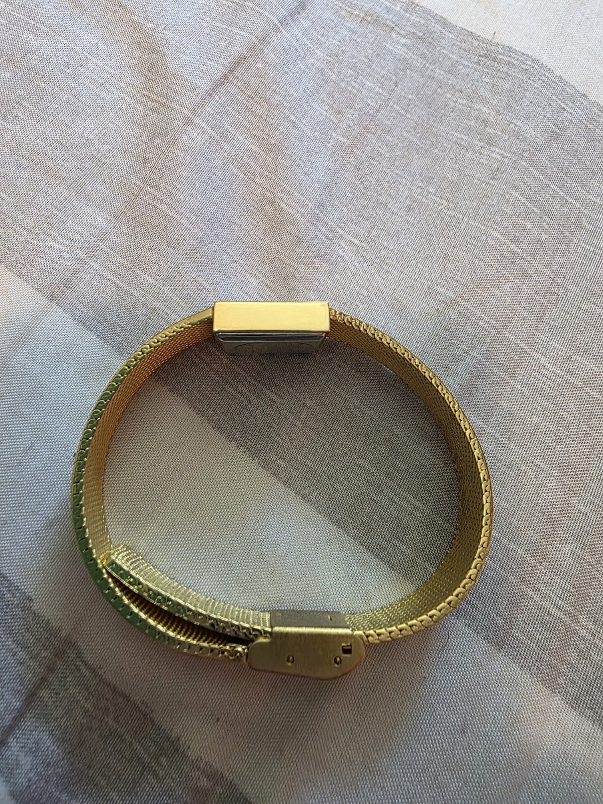 Vtg 1989 BENRUS Tank Diamond Women’s 18mm Quartz Watch Gold Case Bracelet Black