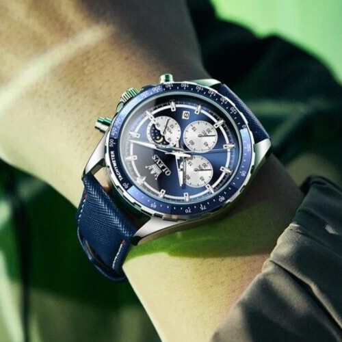 Waterproof Quartz Luminous Watch OLEVS Luxury Business Date Men Strap Men’s