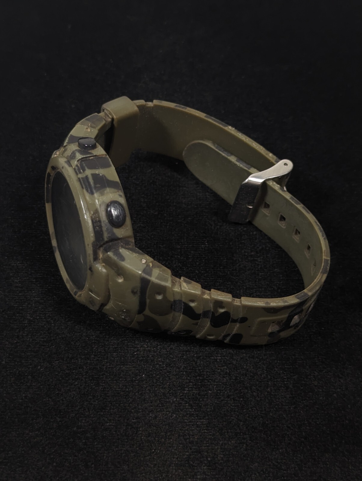 Digital Day Date Alarm Timer Green Black Camouflage Silicone Band Watch 8.5 In