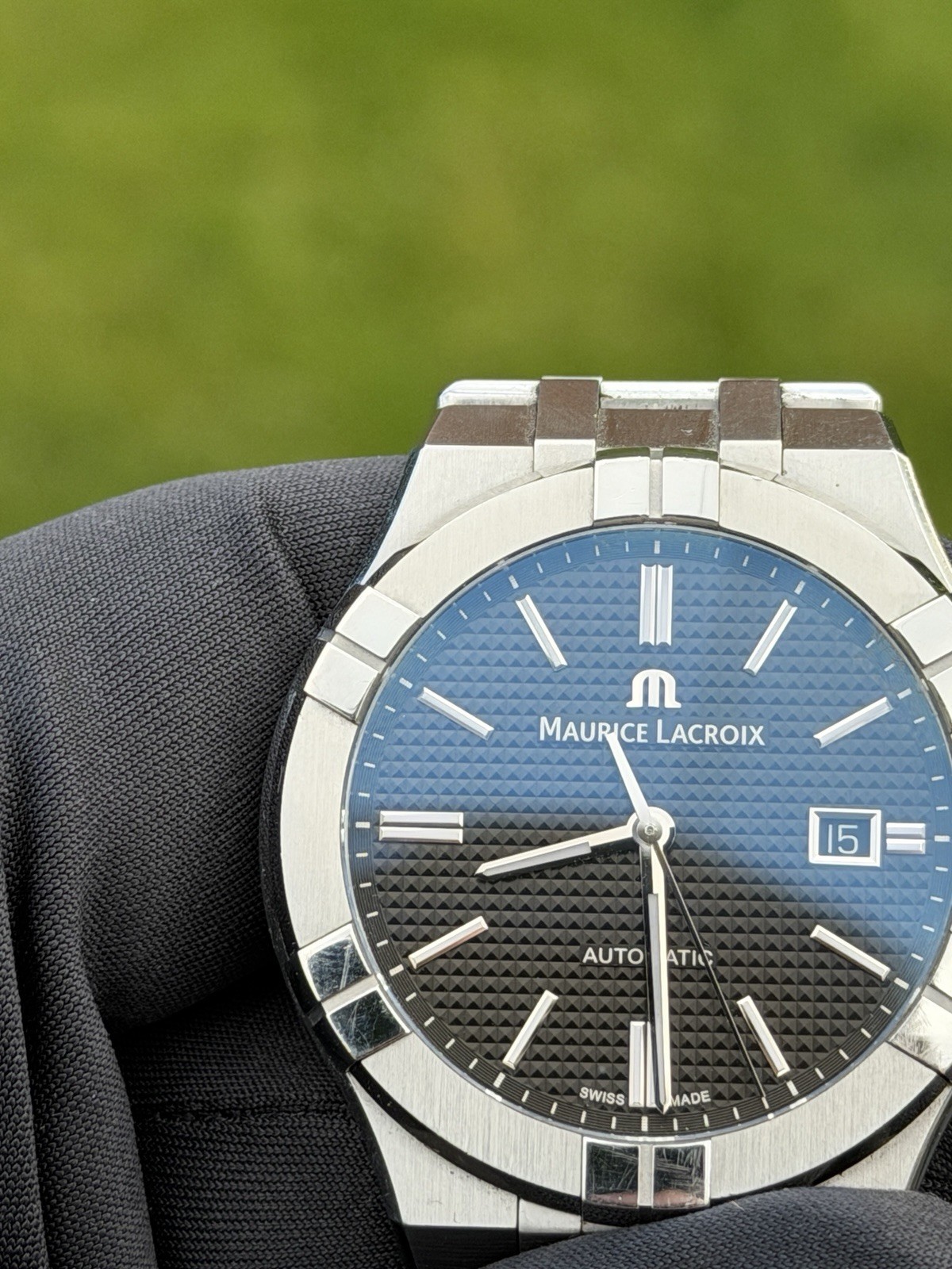 Maurice Lacroix Aikon 42mm AI6008-SS002-330 Black Dial Watch Box Papers Full Set