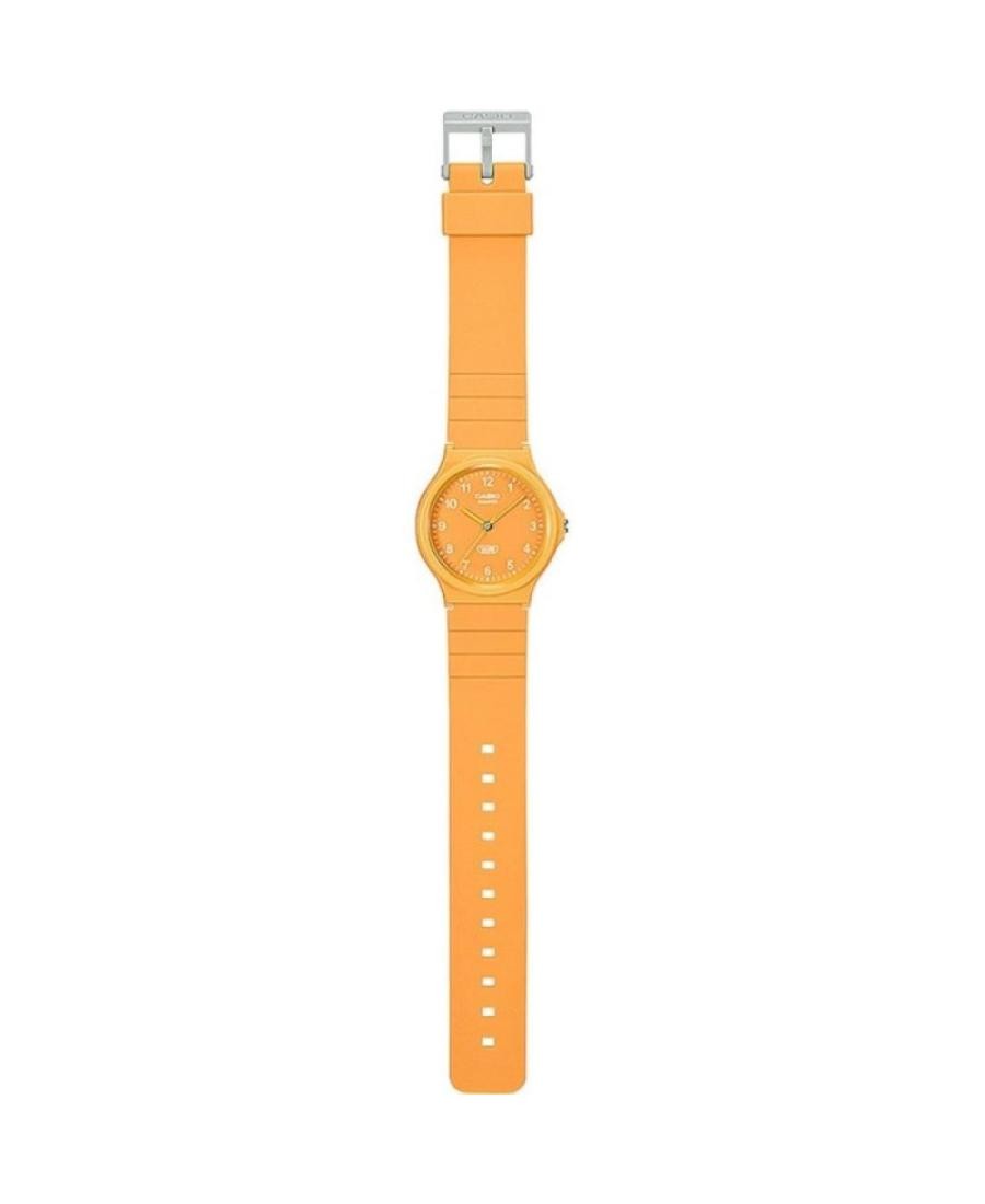 CASIO Men Analog Quartz Casual Watch Classic Dress Orange Dial Waterproof Round