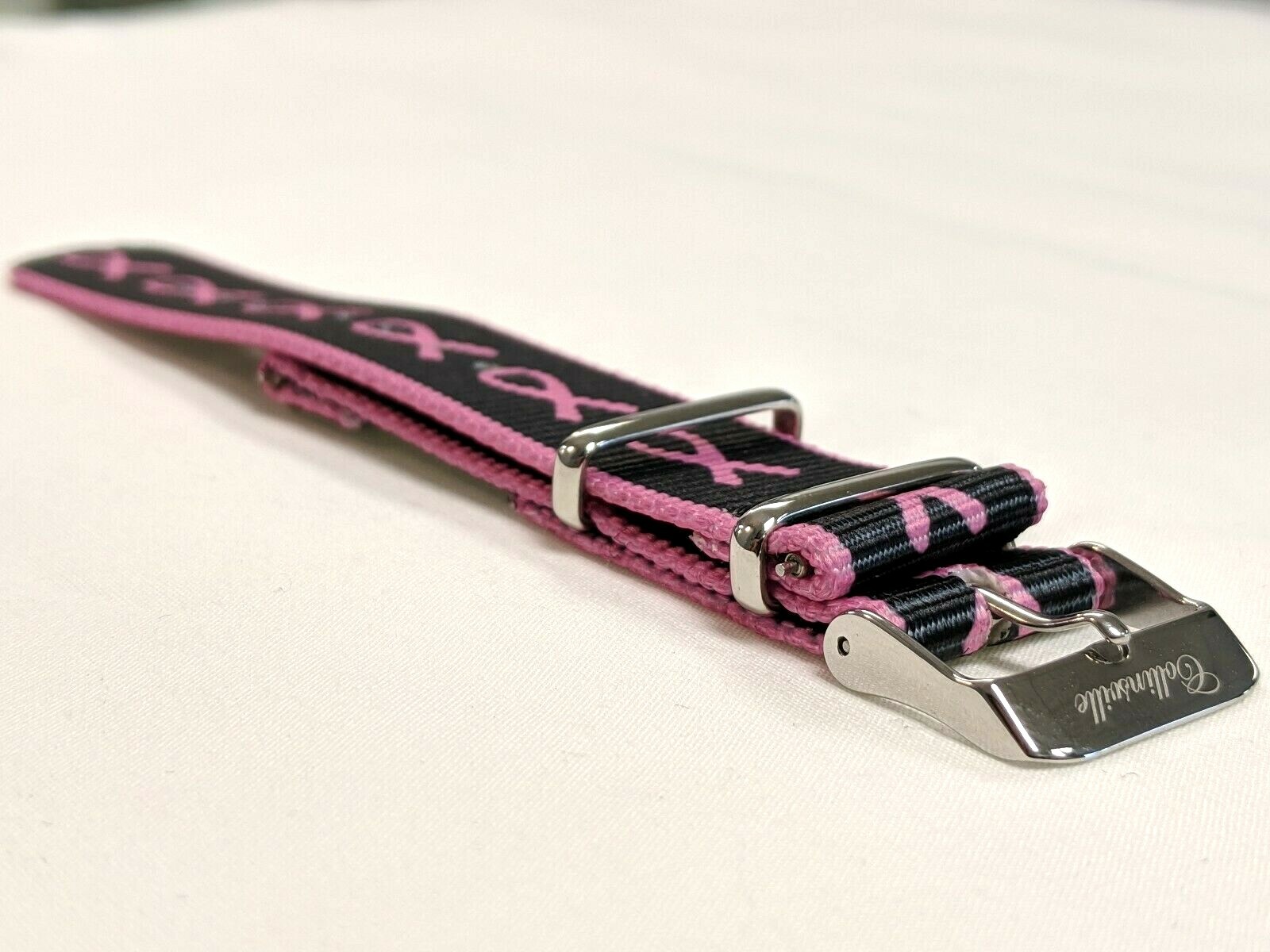 Pink Ribbon Breast Cancer Awareness Watch Strap 20mm Easy To Snap In!