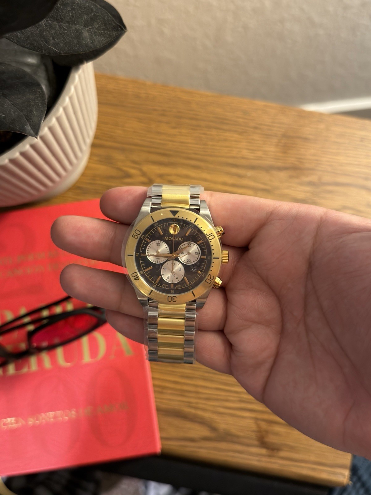 Movado Series 800 Two-Tone Quartz Chronograph 42mm 200m w/Box