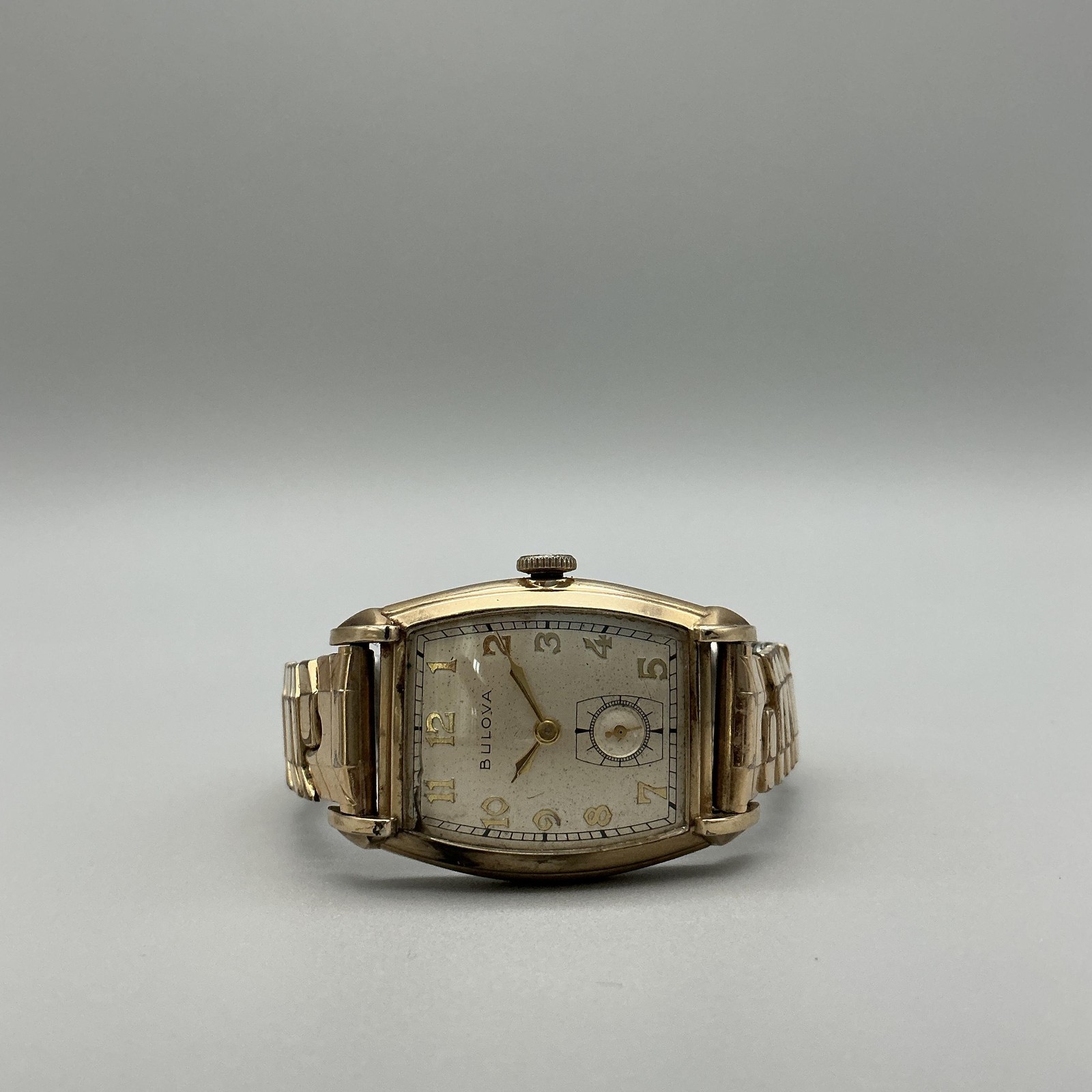 Vintage Bulova Lexington Mens Watch 25mm 10K Gold Filled Manual Wind Tonneau