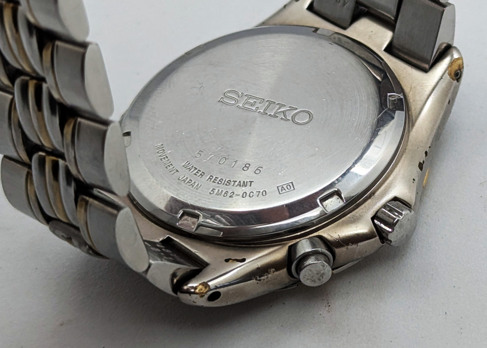 Seiko Kinetic 5M62 Two Tone Blue Sunburst Roman Dial | New Capacitor & Crystal