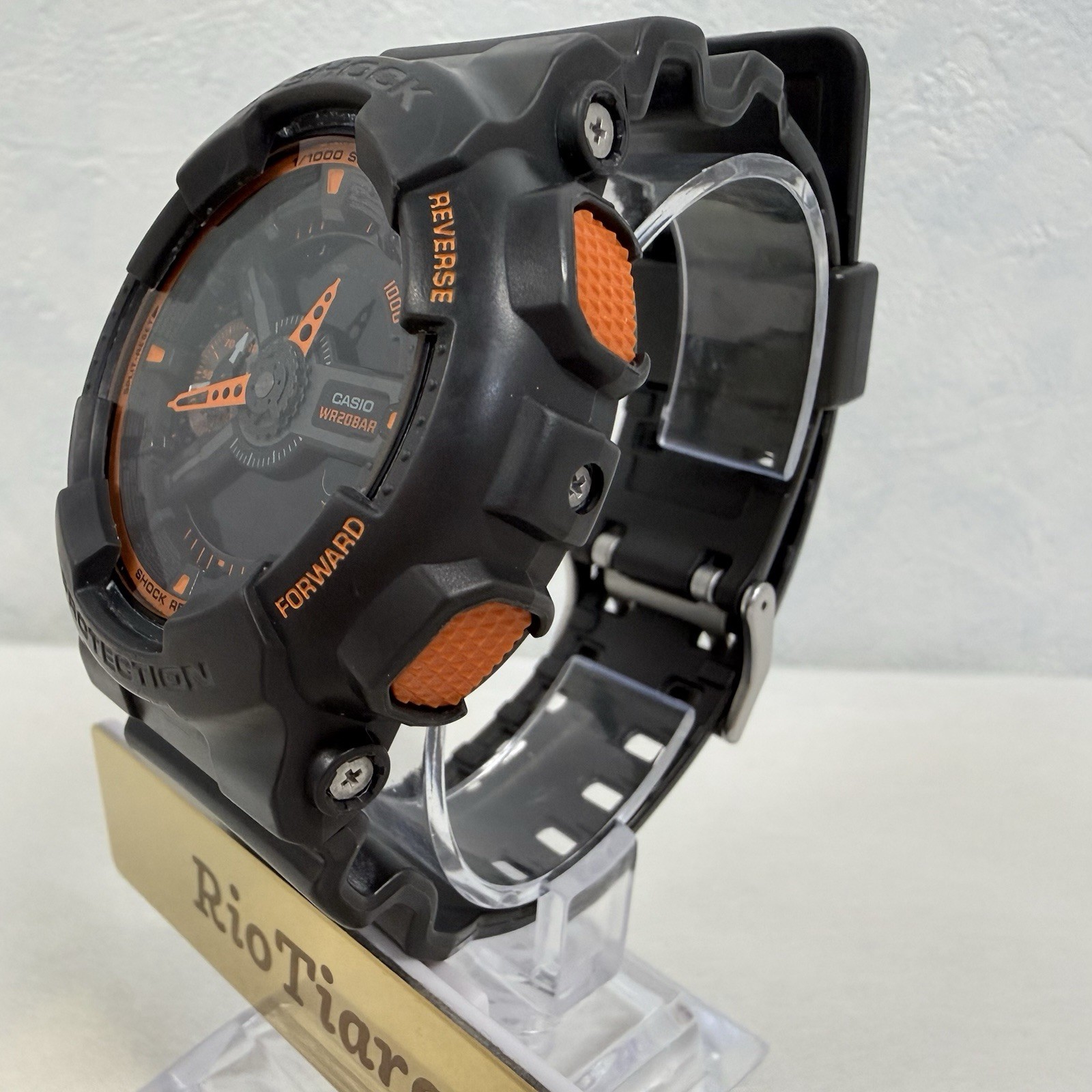 Casio G-Shock GA-110TS-1A4 Gray Orange Cleaned New Battery Near Mint Watch 5146