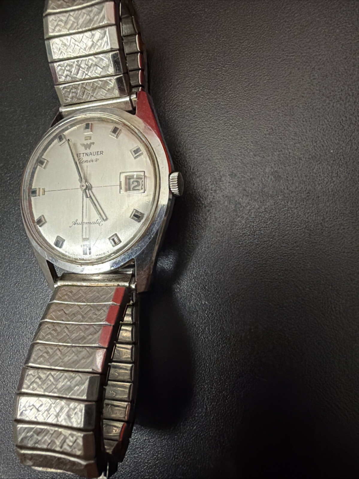 Vintage WITTNAUER Geneve men’s automatic watch Date swiss 1960s Rare Nice Watch