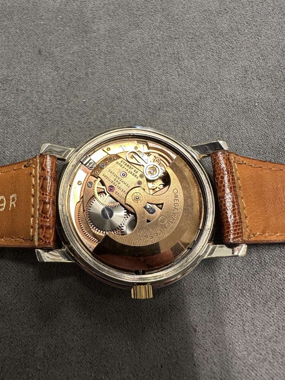 Omega Constellation 168.010 Quick Set Gold Capped Leather Band Men’s Watch