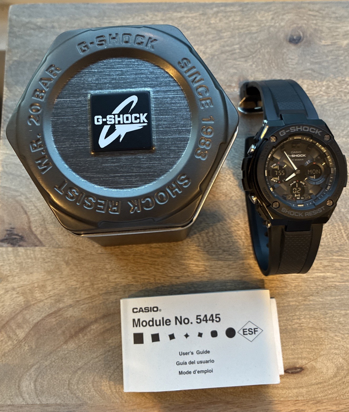 Casio G-Shock G-Steel Tough Solar Resin 20ATM GST-S100G Black Steel 48mm Watch