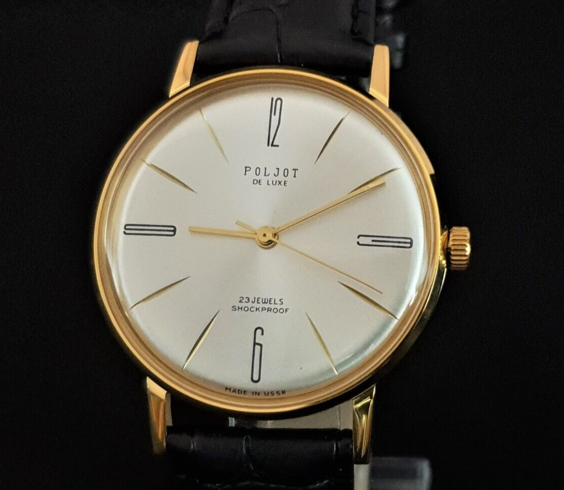 Vintage Watch USSR Poljot De LUXE Ultra SLIM 2209 Soviet Wristwatch