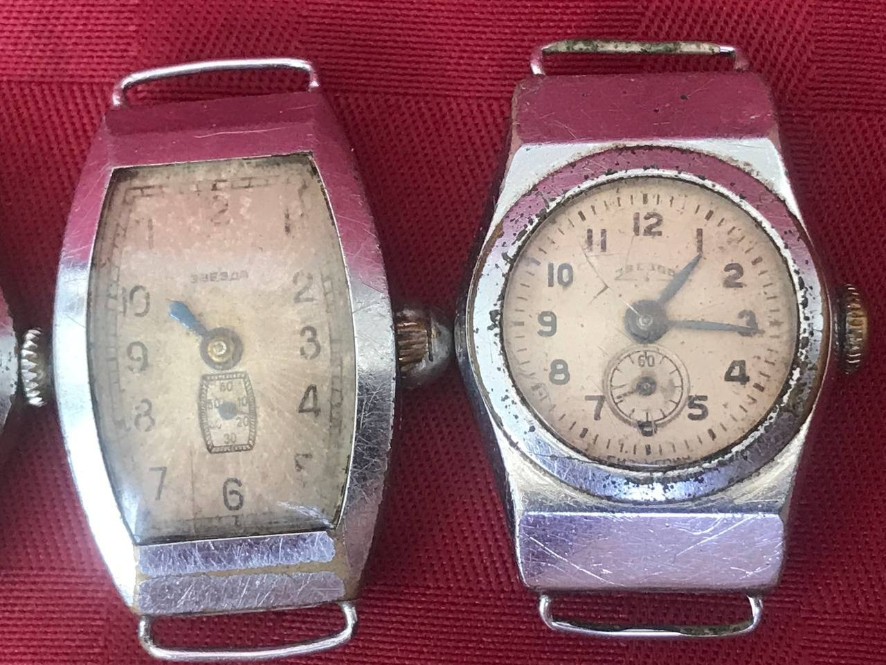 Mechanical Wrist Watch Lot 4 Slava Vesna Zvezda Soviet USSR For Repair Parts