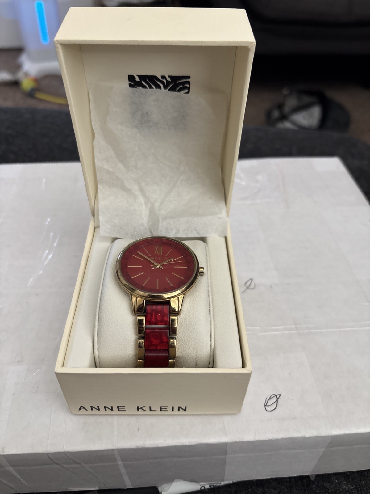 ANNE KLEIN AK1412 Wristwatch Red & Gold-Tone Bracelet